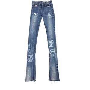 Sí Tu Veux "Serge de Nîmes" Stacked Flare Jeans – Size 30